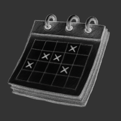 Calendar on dark background