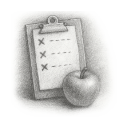 Visual of an apple in forn of a plan to represent the Nutrition Plan
